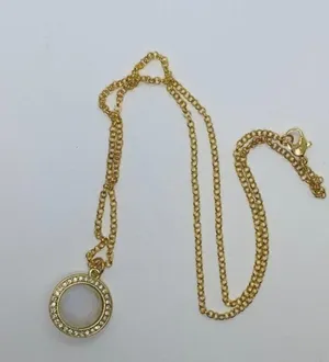 Gold-Tone Rhinestone Iridescent Pendant Necklace thumbnail 3
