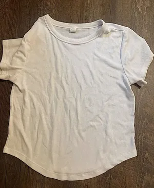 american eagle outfitters white cropped t shirt thumbnail 1