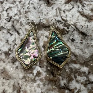 Kendra Scott Alex Gold Plated Abalone Style Earrings thumbnail 2