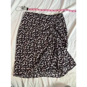 Isabel Marant Étoile Floral Ruched Ruffle Skirt Black Beige French Designer thumbnail 4