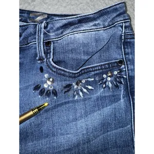 Seven7 Jeans Women 12‎ Mid Rise Skinny Studded Dark Wash Denim Pants Y2K Boho thumbnail 7