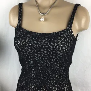 Jessica McClintock Black & Silver Vintage Long Maxi Dress 5-6 thumbnail 5