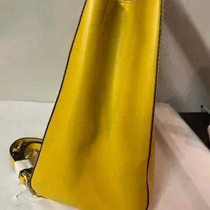 A. Bellucci Italian leather mustard‎ yellow bag B93 thumbnail 7
