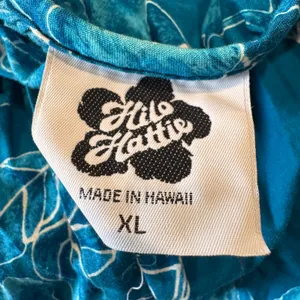 Hilo Hattie Teal Blue Tropical Hibiscus Maxi Muumuu Dress XL Hawaii Mrs Roper thumbnail 4