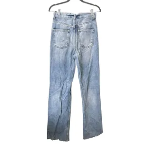 ZARA Faded High Waist Straight‎ Fit Denim Sz 4 thumbnail 2