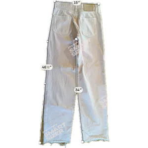 ZARA Jeans Womens Size‎ 8 Blush Pink High Rise Straight Leg Raw Hem thumbnail 2