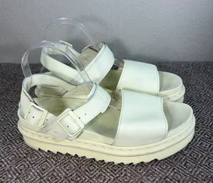 Dr Martens Voss Mono Women's Light Yellow Leather Sandals size US 11L Preppy GUC thumbnail 1