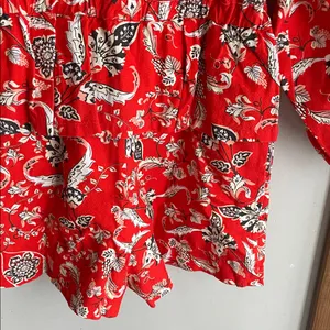 Farm Rio Anthropologie Long-Sleeve Printed Romper Red thumbnail 11