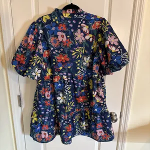 Shop The Mint When You Know Navy Blue Floral Babydoll Mini Dress Size XL thumbnail 5