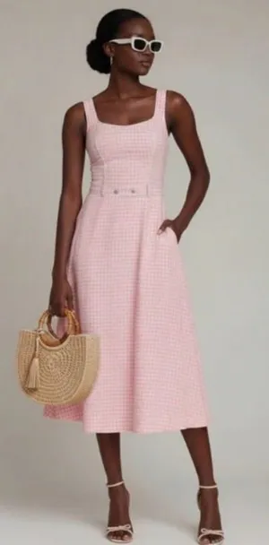 AVEC LES FILLES Bustier Bodice Gingham Midi Dress thumbnail 1