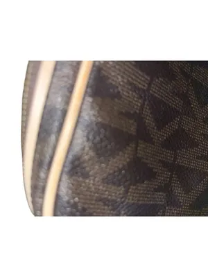 Michael Kors Jet Set Travel Crossbody Bag Brown MK Monogram Small Gold Chain Use thumbnail 15