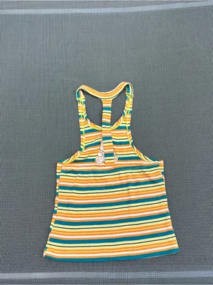 Care Bears Sunshine Bear Sleeveless Graphic Halter Tank Top Women's xs‎ striped thumbnail 7