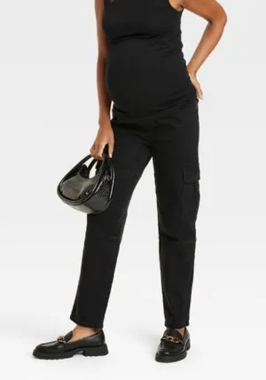 Over Belly 90's Straight Maternity Jeans - Isabel Maternity by Ingrid & Isabel thumbnail 3