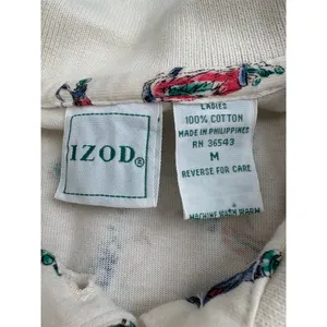 Vintage IZOD Women's Polo Shirt M Golf Print‎ Multicolor Casual Spring thumbnail 3