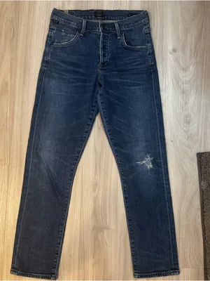 Citizens of Humanity Elsa Mid-Rise Skinny Crop Jeans dark wash ripped size 24 thumbnail 2