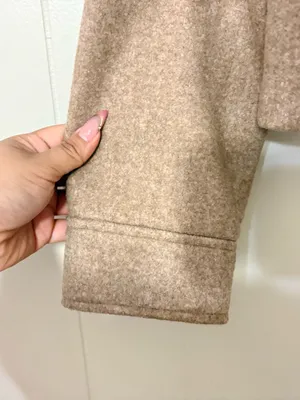 Zara Cropped Wool Look Utility Jacket Beige Camel Button Front Size Small thumbnail 7