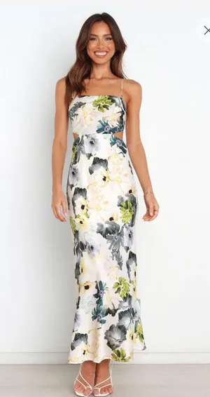 Petal & Pup Midi Dress Satin Floral thumbnail 1