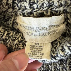 Denim & Supply Ralph Lauren Marled Knit Wool Blend Sweater Black White Small thumbnail 5