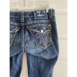 MEK Denim New Oaxaca Cigarette Size 26 Blue‎ Jeans Slim Contrast Stitch Y2K thumbnail 6