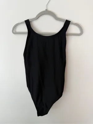 Andie The Montauk Ribbed One Piece Swimsuit Black Medium thumbnail 3