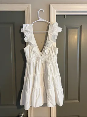Abercrombie & Fitch White Ruffled Strap Dress thumbnail 2