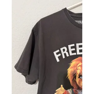 Chucky Free Hugs Horror Movie Graphic Women Tee L Black Cotton Shirt Halloween thumbnail 13