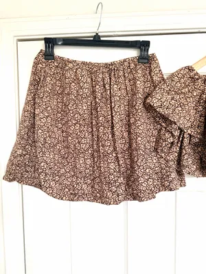 Anna Nata Revolve Skirt And Top Set in Espresso Floral Leopard Size Small thumbnail 4