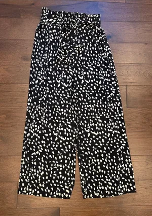 Black & White Printed Paperbag Waist Wide-Leg Pants Size XS - C2-042 thumbnail 1
