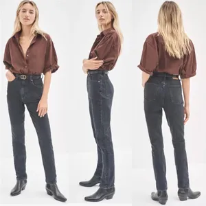 Aritzia Denim Forum The Nina Super High Rise Cigarette Jeans in Black‎ Size 24 thumbnail 2