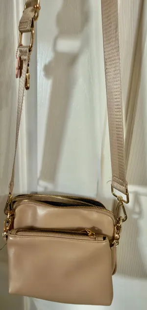 Target Two piece beige vegan pleather purse thumbnail 1