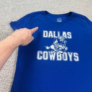 Dallas Cowboys Women Blue Graphic T-Shirt Large NFL Football Distressed Old Navy thumbnail 6