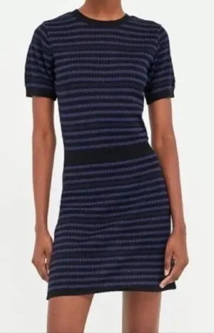 Zara knit striped jersey dress thumbnail 1