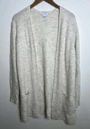 Old Navy Wm Med Open Front Marled Knit Cardigan Sweater Pockets Minimalist Basic thumbnail 1