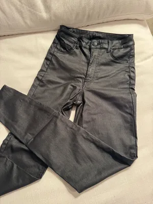H&M Faux High-Waisted Leather Pants thumbnail 1