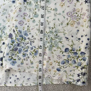 Monteau Los Angeles Floral Print Midi Dress Cream Cap Sleeves Women's Size Large thumbnail 10