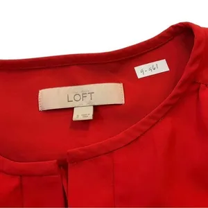 Loft Women Size Small Red Dress Long Sleeve Split Crew Straight | 9-961 thumbnail 4