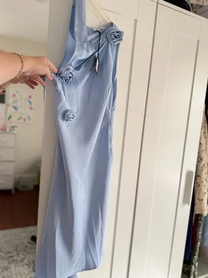 Sateen baby blue dress thumbnail 4