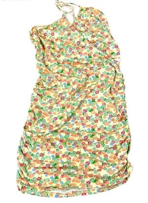 Princess Polly Retro Floral 100% Cotton Ruched Bodycon Dress Womens 8 thumbnail 1