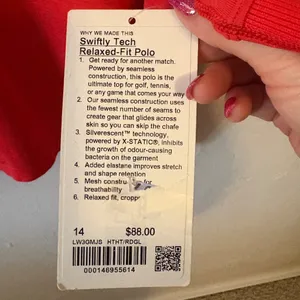 Lululemon Swiftly Tech Relaxed-Fit Polo Shirt (HTHT/RDGL) Hot Heat / Red Glow. thumbnail 4