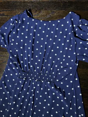Old Navy Blue Daisy Floral Short Sleeve Mini Dress Scoop Neckline Size XL thumbnail 6