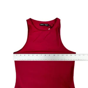 Shein BAE Dark Red Microfiber Sleeveless Bodysuit Size‎ Medium thumbnail 4