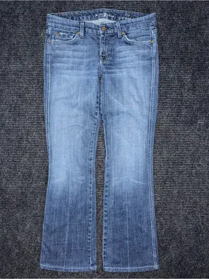 RARE 7 For All Mankind A Pocket Low Rise Bootcut Jeans Sz 28 x 30.5 USA Made VTG thumbnail 2