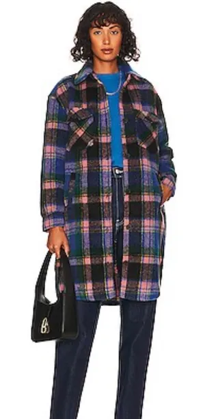 Blank NYC The Comeback Plaid Long Button Coat Large thumbnail 1