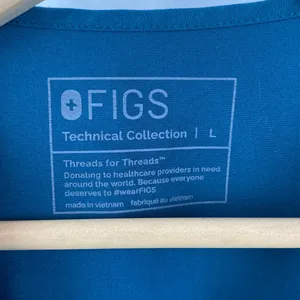 Figs Teal Blue Short Sleeve V Neck Scrub Medical Top L thumbnail 3