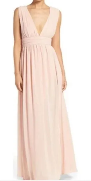 Lulu’s semi formal blush pink sexy evening maxi dress thumbnail 1