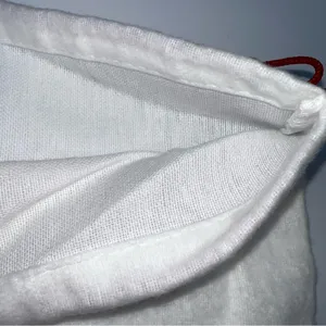 Christian Louboutin Pair of White Cotton Flannel Drawstring Dust Bags w/Red Logo thumbnail 4