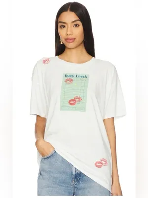 NWT Daydreamer Guest Check Tee “Lose my Number 💋” Oversized Large thumbnail 2