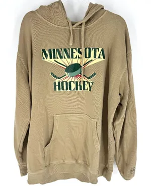 Fan‎ Girls Minnesota Hockey Hoodie Tan Size XL thumbnail 1