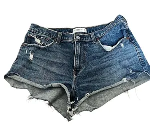 Abercrombie & Fitch Women's Curve Love Denim Cutoff Shorts Size 30 Blue thumbnail 2