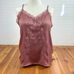 Oddi Satin Sleeveless Lace Camisole Tank Top Mauve Women Plus Size 2X NWT Woven thumbnail 3
